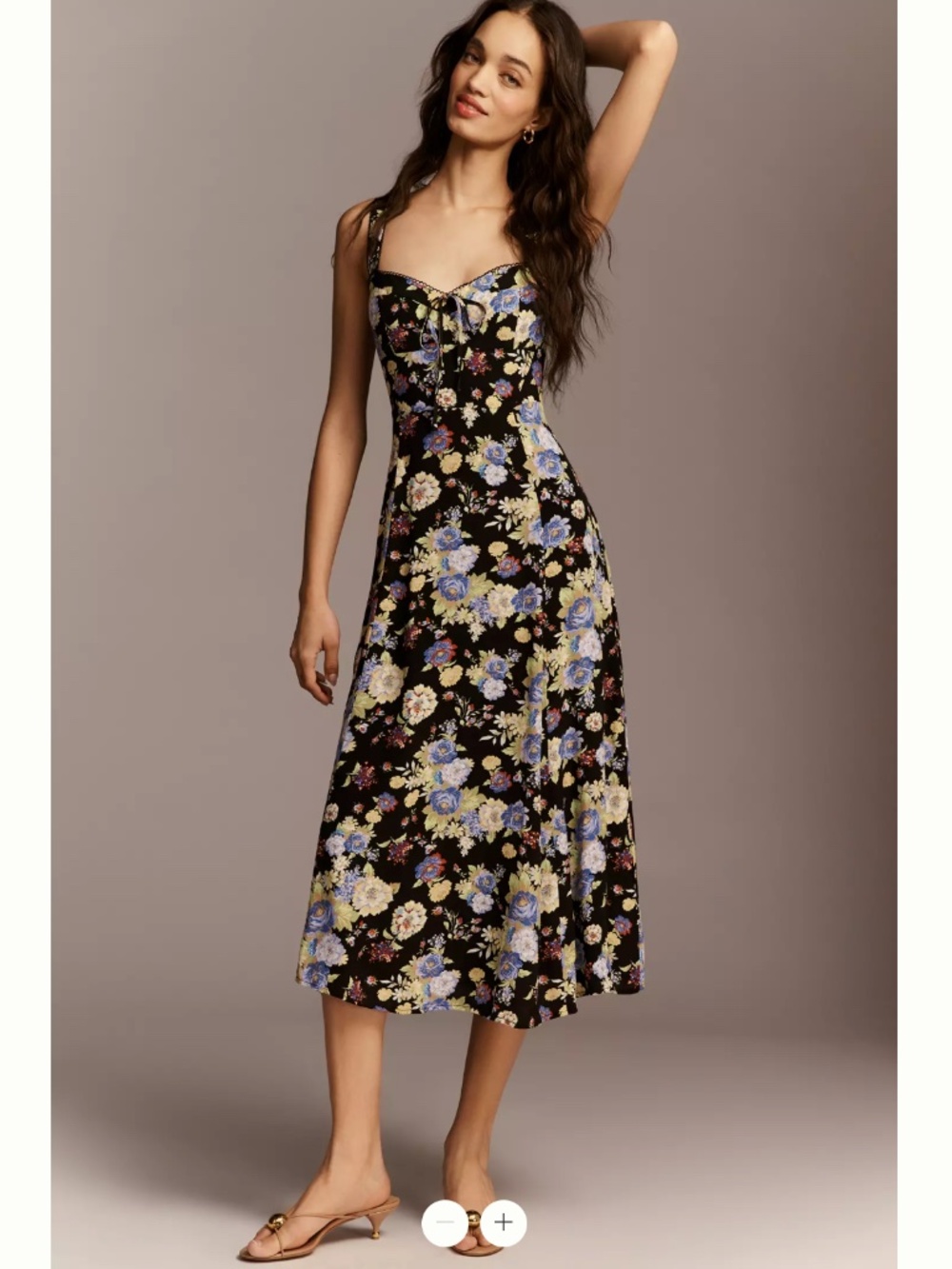 Anthropologie Maeve Sweetheart Printed Midi Dress